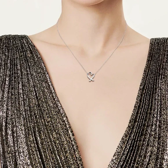 HP! ๐๐ Tiffany & Co. Paloma Picasso Loving Heart Pendant in Sterling Silver - Picture 2 of 9
